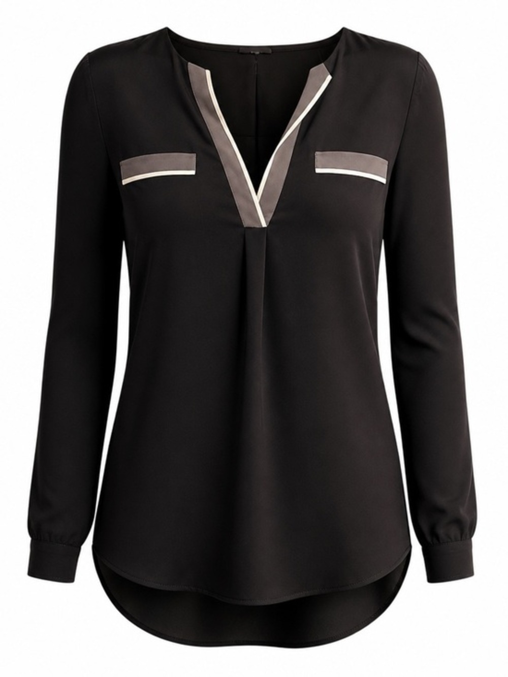 Joie Elegant Black Blouse with Cream Details